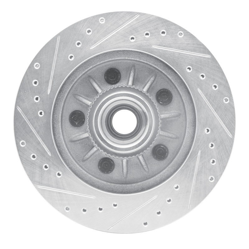 Ford Expedition Brake Rotor (1) - Front Right - R1 Concepts - Drilled & Slotted - Silver - `99-`04